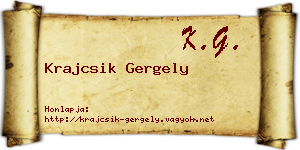 Krajcsik Gergely névjegykártya